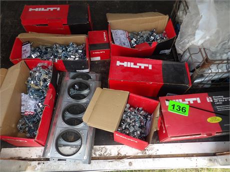 LARGE LOT HILTI HARDWARE CLAMPS ETC