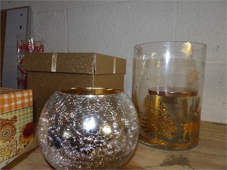 PIER 1 ITEMS - GLASS VASE - CANDLE HOLDERS - PLUS MORE
