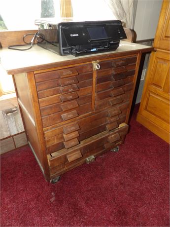 CANON PRINTER - ANTIQUE FILE CABINET