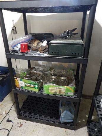 BALL JARS(SOME W/ LIDS)- AIR MATTRESS?- PROPANE STOVE?