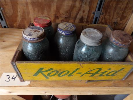 VINTAGE JARS - WOODEN CRATE