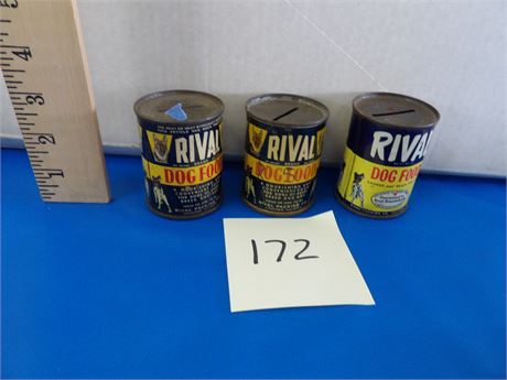 RIVAL DOG FOOD TIN COIN BANKS