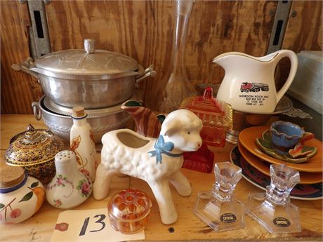 CRYSTAL CANDLESTICK HOLDERS - ASSORTMENT OF ANTIQUES