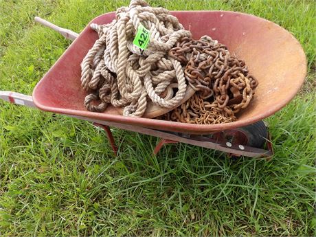 WHEEL BARROW W / ROPE ETC