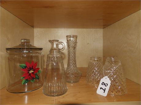 CHRISTMAS ( GLASS ) CANDY DISH - VASE ETC