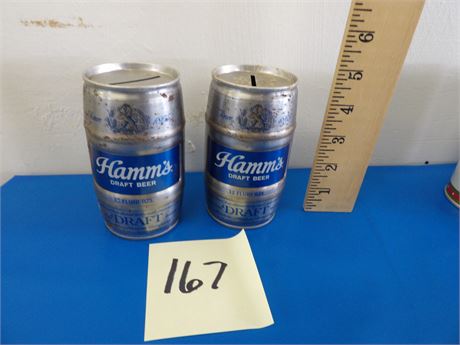 HAMMS KEG TIN COIN BANKS