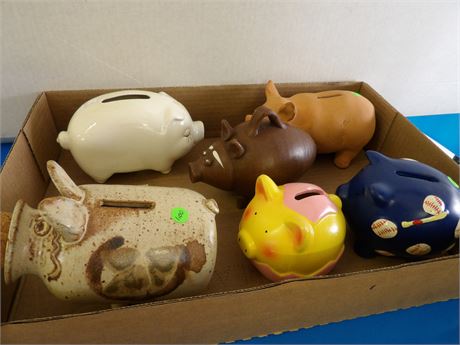 ASSORTMENT OF PIGGY BANKS ( EASTER - BASEBALL )