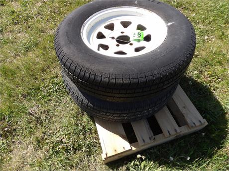 CARLISLE ST205/75R15 TIRES - 5 BOLT RIM
