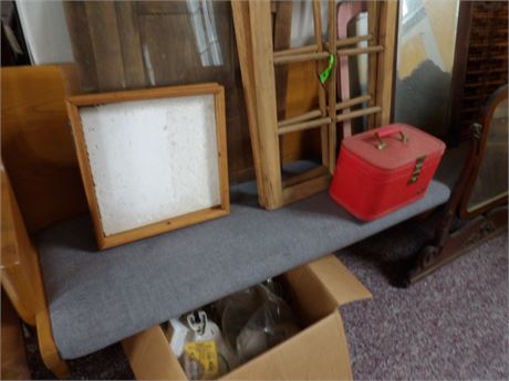 LARGE LOT - WINDOW FRAMES - TABLE TOPS ETC ( NOT PEW )
