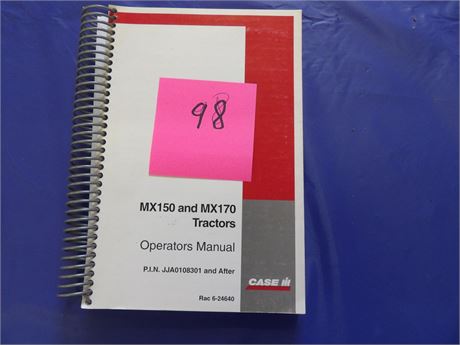 CASE IH MX150 and MX170 Tractors Operators Manual