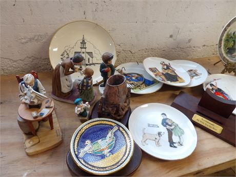 NORMAN ROCKWELL PLATES & FIGURINES PLUS MORE