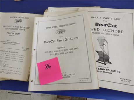 BearCat Feed Grinder - Roller Mills - Packer Roller Manuals