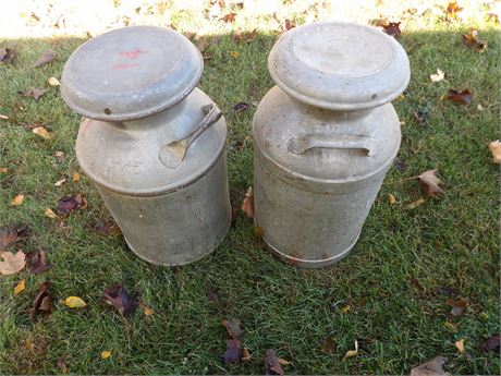 MILK CANS W / COVERS ( 2 )