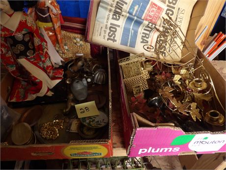 3 FLATS - COLLECTIBLES - BRASS ITEMS ETC