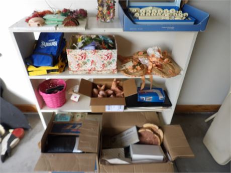 WOOD SHELF - CRAFT ITEMS - VINTAGE ITEMS ETC