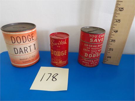 DODGE TIN COIN BANKS