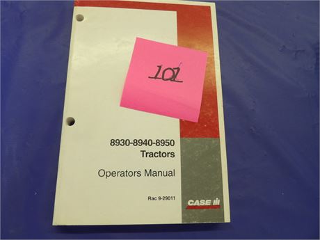 CASE IH 87930-8940-8950 Tractors Operators Manual