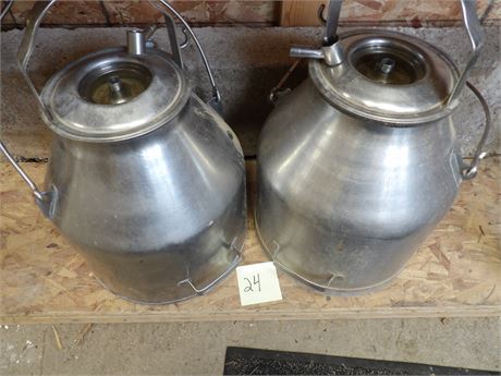 STAINLESS MILK CANS ( 2 )