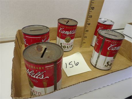 CAMPBELLS CONDENSED TOMATO SOUP TIN COIN BANKS