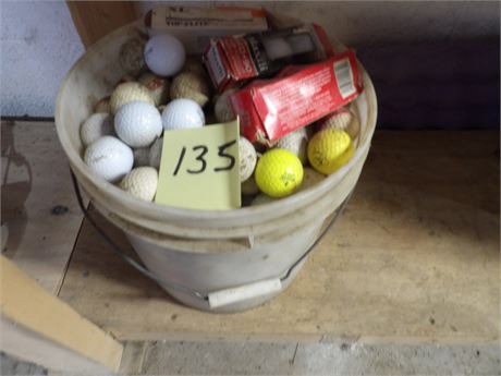 PAIL OF GOLF BALLS