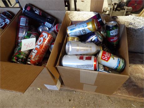 LARGE ASSORTMENT OF VINTAGE ALUMINUM CANS