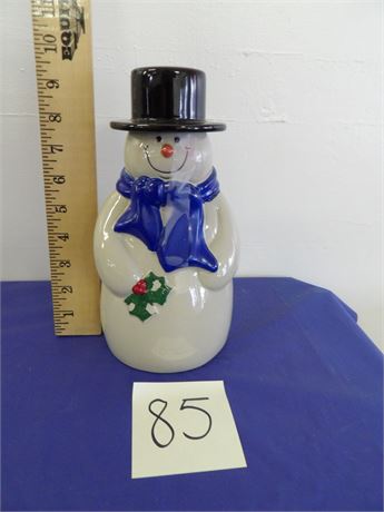 SNOWMAN COIN BANK ( CERAMIC )