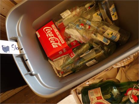 1 TOTE - 1 BOX MISC COLLECTOR BOTTLES - ETC