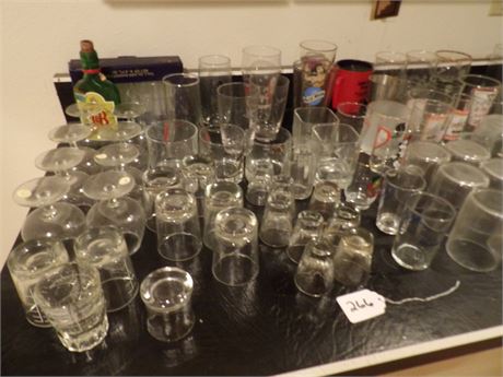 SHOT GLASSES- ASSORTMENT OF GLASSWARE - WONDER WOMAN GLASS- US GLASSES PLUS MORE