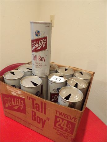 SCHLITZ TALL BOY CANS