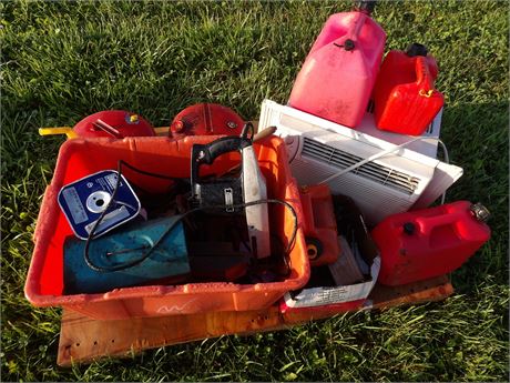 AIR CONDITIONER- GAS CANS - MISC TOOLS