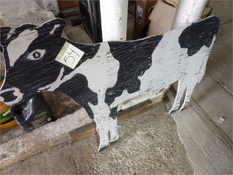 WOODEN COW STATUE