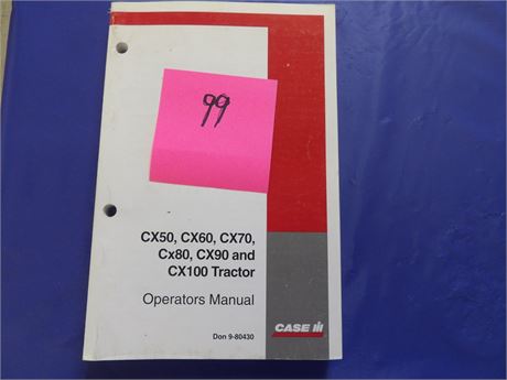 CASE IH CX50 - CX60 - CX70 - CX80 - CX90 -CX100 Series Tractors Operators Manual