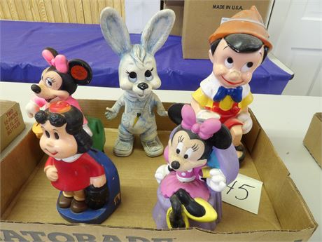 PINOCCHIO - MINNIE MOUSE - DISNEY CHARACTERS ( HARD PLASTIC )
