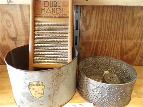 DECORATIVE TINS - WASH BOARD