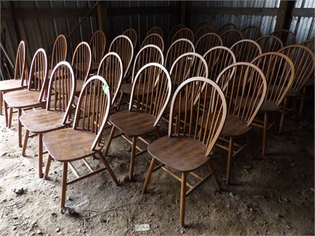LARGE QUANTITY WOODEN CHAIRS