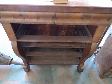 VERY OLD WOODEN CHEST DRAWERS ( NO DRAWERS )