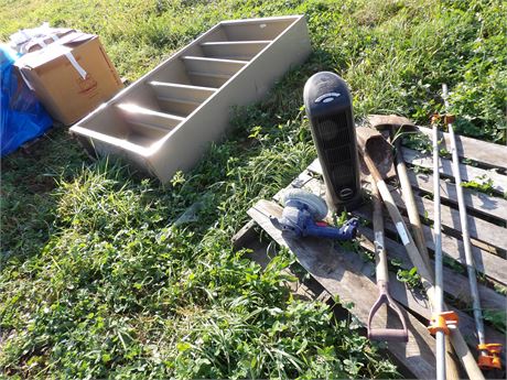 STEEL CABINET - YARD TOOLS - TESTING BOWLS ETC