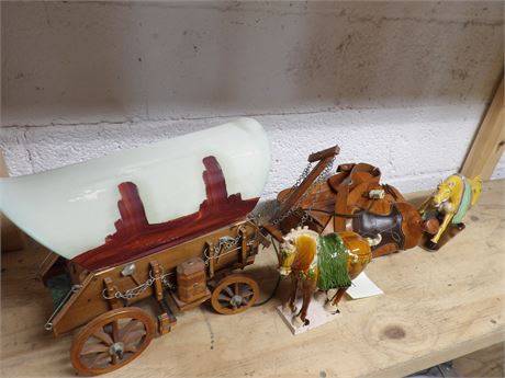 MINIATURE SADDLE - BUGGY - PORCELAIN HORSES