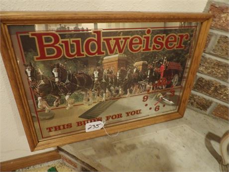 BUDWEISER CLOCK MIRROR
