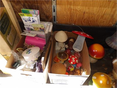 MISC LOT - CERAMIC MUSHROOMS - PLUS MORE