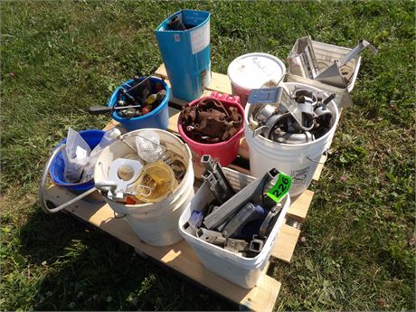 PALLET FULL PAILS PARTS TOOLS ETC