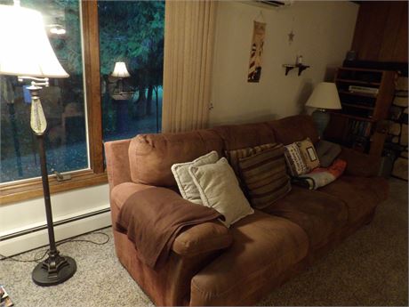 LIVING ROOM COUCH - END TABLES - LAMPS - ETC