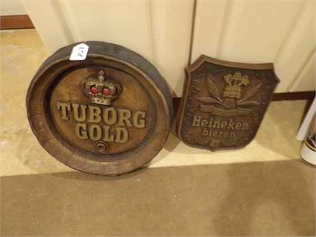 TUBORG GOLD SIGN - HEINEKEN PLAQUE