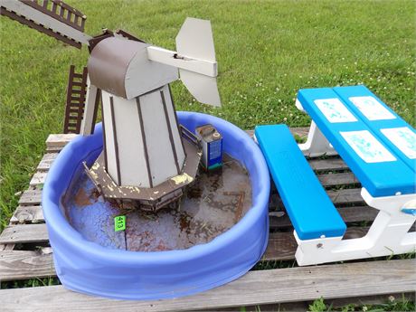 OUTDOOR ITEMS - POOL - KIDS TABLE - WINDMILL