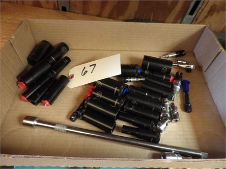 ASSORTMENT STANDARD & METRIC SOCKETS - SWIVEL ADAPTORS ETC