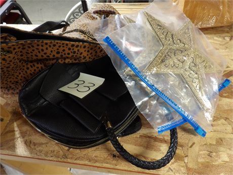 GOLD STARS - LEOPARD PURSE - BLACK PURSE