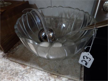 GLASS PUNCH BOWL - BREAD STORAGE - ETC