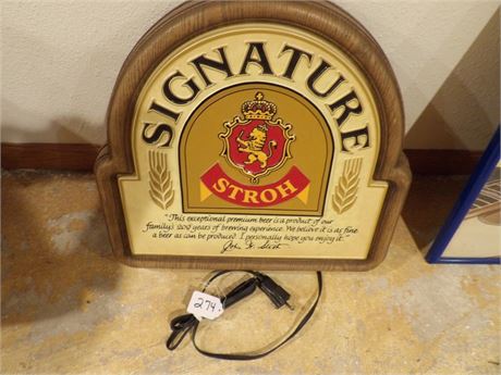 SIGNATURE STROH ELECTRIC SIGN