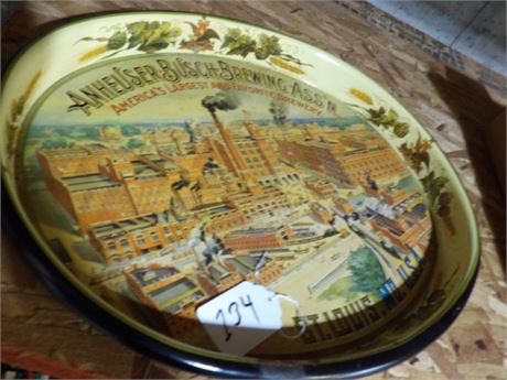 ANHEUSER BUSCH BREWING ST. LOUIS, MO.  METAL SERVING TRAY