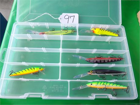 SPOONBILL DEEP DIVE FISHING LURES W / PLASTIC ORGANIZER
